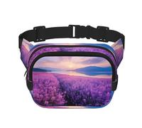 lavender fields print Fashion Waist Packs Crossbody Belt Bag Fanny Pack for Women Crossbody for Traveling Running, Black, One Size