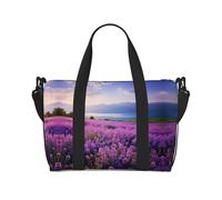 lavender fields print Gym Bag for Women, Weekender Overnight Bag,Personal Item Bag, shoulder Bag for Women Men, Black, One Size