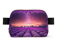 Lavender Fields Print Square Bumbag Fanny Pack for Men Women Adjustable Belt Bag Waterproof Cross Body Bag Chest Bag