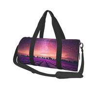 Lavender Fields Print Travel Duffel Bag, Foldable Gym Bag Overnight Weekend Bags for Women, Large Holdall Bag Cabin Bag for Sports and Travel