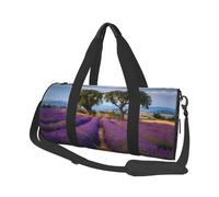 Lavender Fields Print Travel Duffel Bag, Foldable Gym Bag Overnight Weekend Bags for Women, Large Holdall Bag Cabin Bag for Sports and Travel