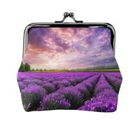 Lavender Fields - Print Women's Compact Coin Purse with Lock Waterproof for Travel Gifts