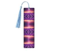 Lavender Fields Print Wooden Bookmark Bookmarks with Tassels Book Marks for Reading Hardcover Books Notebooks