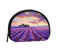 Lavender Fields Printed Coin Purse Pouch-Shell Pouch Wallet,Mini Storage Bag,Cosmetic Bagholder for Woman Girls