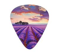 Lavender Fields Printed Custom 12 Pieces Guitar Pick In A Box,The Pick Makes Sound Clear, Ukulele, Electric Bass (0.46 0.71 0.96mm)
