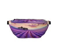Lavender Fields Printed Fanny Pack Waist Bag for Men Women, Adjustable Bumbags Hip Bum Bag Travel Crossbody Bags Sports Running Hiking Belt Bag