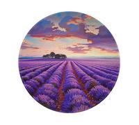 Lavender Fields Printed Gaming Mouse Pad 1 PCS, Round Non-Slip Rubber Base Laptop Mousepad Desk Mat for Gamer, Office, Home