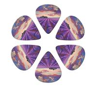 Lavender Fields Printed Guitar Picks Plectrum,Guitar accessories,6pcs 0.46mm