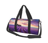 Lavender Fields Printed Sports Gym Bag with Wet Pocket & Shoes Compartment, Travel Duffel Bag for Men Women