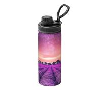 Lavender Fields Printing 18oz Insulated Sports Kettle Portable Stainless Steel for Gym Camping