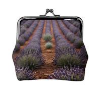 Lavender Fields Womenâ€™s Small Coin Purse,Rectangle Kiss Lock Coin Pouch, Pocket-Sized, Mini Coin Purse for Women