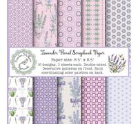 Lavender Floral Scrapbook Paper: Pastel Colored Craft Pad, Flower Patterns, Geometric Designs, Cottagecore Aesthetic, Double Sided for Papercrafts ... Origami, Cardmaking, Gift Decorating)