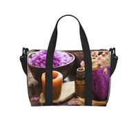 Lavender Flower and Spa Salt Hand Travel Bag - Lightweight and Versatile Travel Companion with Spacious Design, Multi-Purpose Bag, Luggage Bag, Beach Bag, Gym Bag, Sports Bag