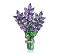 Lavender Flower Brooch, Crystal Flower Brooch Pin,Lapel Pin for Wedding Party