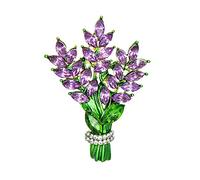 Lavender Flower Brooch Crystal Rhinestone Glass Bouquet Brooch Lapel Pin Scarf Dress Decoration Wedding Party Jewelry Gift for Girls Women, Alloy, Rhinestone, no gemstone