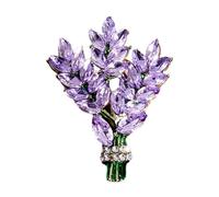 Lavender Flower Brooch Crystal Rhinestone Glass Tulip Bouquet Brooch Lapel Accessories Wedding Fashion Party Pin Elegant day women's avender For women's under brooc 10 under cheap mother's cle