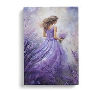Lavender Flower Romanticism Art Canvas Print | Gallery Wrapped 30mm Frame Wall Art | 30x20 inches | Ready to Hang | Contemporary Floral Picture | Living Room Bedroom Lounge Office