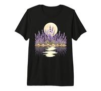 Lavender Flowers Moonlight Botanical Garden Floral Nature Premium T-Shirt