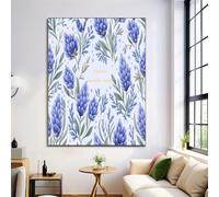 Lavender Flowers Wall Art Paintings for Living Room, Abstract Paintings Canvas Artwork for Walls, Romance Floral Blue-Purple Prints for Office Wall Decor - Size 16x20in