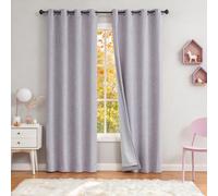Lavender Full Blackout Grommet Curtain for Bedroom with Liner, 50"Wx84"Lx2 | 2 Solid Panels, Thermal Insulated, Triple Weave, Noise Reducing, Heavy Linen Texture, Window Treatment Drape, for Living Room