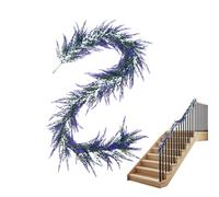Lavender Garland Reusable Hanging Decoration | Spring Summer Artificial Lavender Garland for Wall Mantle Front Door Graduation Wedding