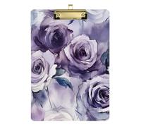 Lavender Gouache Rose Acrylic Legal Size Plastic clipboard Standard Letter A4 Size Transparent for Nursing Student Trade Quest Gold 12x9in Tabla para escribir con Clip