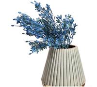 Lavender Grass Bouquet Made of Plastic Leaves and Malleable Wire Stems for Home Office Wedding Styling (Blue)