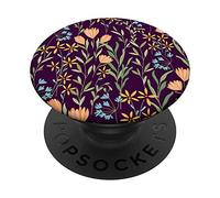 Lavender Grey Floral Flower Leaves Design PopSockets PopGrip: Swappable Grip for Phones & Tablets