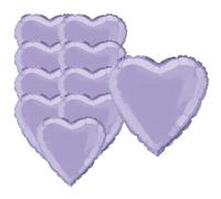 Lavender Heart Shape Foil Helium Balloon 46cm / 18 in - Pack of 10
