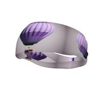 Lavender Hot Air Balloon Headband Hair Sweat Headband Head Wrap Hair Non-Slip Stretchable Washable Makeup Headband