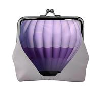 Lavender Hot Air Balloon Print Coin Purse for Women Compact Kiss Lock Coin Pouch Zipper Travel Shopping Gifting