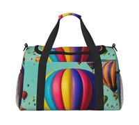 Lavender Hot Air Balloon Print Foldable Carry On Tote Large Capacity Hand Carry Bag for Airplane Weekend Getaways