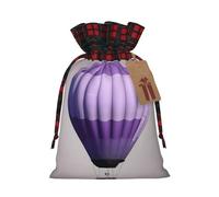 Lavender Hot Air Balloon Print Gift Decor Bags Drawstring Pouches Eco-Friendly Anniversaries Present Packaging