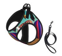 Lavender Hot Air Balloon Print Reflective No Choke Pet Vest Harness,Adjustable Soft Padded Dog Harness With Easy Control Handle