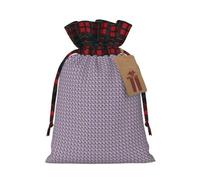 Lavender Hot Air Balloon Print Reusable Christmas Holiday Bag Gift Sacks | Drawstring Present Bags Birthday Anniversary Party Favor Packaging