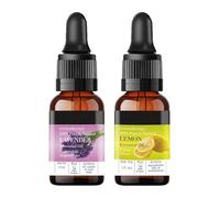 Lavender & Lemon Essential Oils Combo, 15ml Each (Pack of 2) | 100% Pure, Natural & Undiluted | for Hair Fall Control, Blemish-Free Skin, Antibacterial Care & Aromatherapy