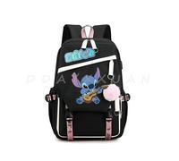 (Lavender) Lilo And Stitch Backpack Waterproof Bookbag Laptop Rucksack Travel USB Large Capacity Mochila School Bag For Kids