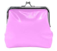 Lavender Magenta Personalized Leather Coin Purse Holder Women Buckle Kiss Lock Card Wallet Change Purse, Lavender Magenta, Classic