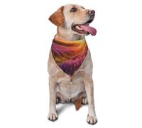 Lavender Meadow at Sunset Spring Dog Bandana Pet Scarf Accessories for Small Medium Dogs Cats Photo Prop, Triangle Pet Bandanas Adjustable Puppy Bib Washable Dog Kerchief Puppy Neckerchief
