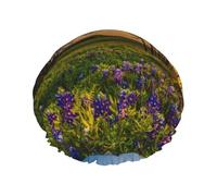 Lavender Meadow At Sunset Spring Print Premium Double Layer Shower Cap For Women With Reusable Shower Cap For Hair - Waterproof Plastic Cap - Shower Caps For Long, Short And Curly Hairs