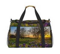 Lavender Meadow at Sunset Spring Print Weekender Bag,Gym Bag with,Carry On Luggage Overnight Weekend Bag, Holdall Handbag
