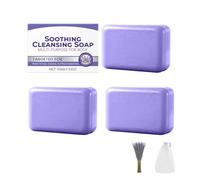 Lavender Natural Cleansing Soap, Herbal Soothing Cleansing Soap, Gentle Cleansings for Face & Body, Odor Control & Daily Refreshing Cleanse, Deep Moisturizing, For Men & Women Daily Use (3pcs)