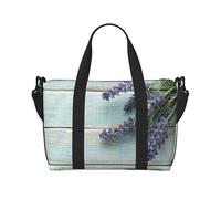 Lavender On Wood Hand Travel Bag - Lightweight and Versatile Travel Companion with Spacious Design, Multi-Purpose Bag, Luggage Bag, Beach Bag, Gym Bag, Sports Bag
