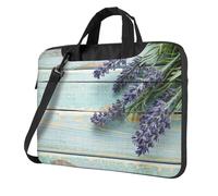 Lavender On Wood Printed Waterproof Laptop Case Ultra-Thin Portable One-Shoulder Laptop Bag 600d Oxford 13in/14in/15.6in