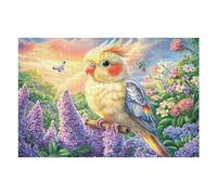 Lavender Parrot 1000 Piece Jigsaw Puzzle for Adults Herb Flora Twigs Jigsaw Afternoon Tea Companion Brainteaser Perfect Holiday Present Stylish Home Decor 1000 PCS