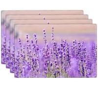 Lavender Placemats Set of 4 Purple Flower Table Mats Floral Washable Place mats for Party Kitchen Dining Decoration 12x18 Inch