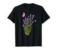 Lavender Plant with Bees and Butterfly Value Graphic T-Shirt