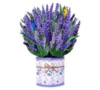 Lavender Pop Up Cards, Paper Flower Bouquet Greeting Cards with Blank Note Card & Envelope, gift for celebrating Love, Holiday, Birthday, Anniversary, Special Moments, Valentine's Day