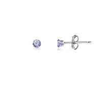 LAVENDER PURPLE 2MM Classic Brilliant Round Cut Cubic Zirconia (CZ) Sterling Silver Birthstone Stud Earrings/Ear Studs for Women Ladies Girls - 925 Sterling Silver. 2-LAVE