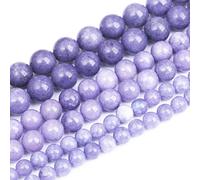 Lavender Purple Chalcedony Natural Stone Beads Gems Round Loose Beads Jewelry Making DIY Bracelet Necklace Accessory 1 Strand 45PCS 8MM 15"